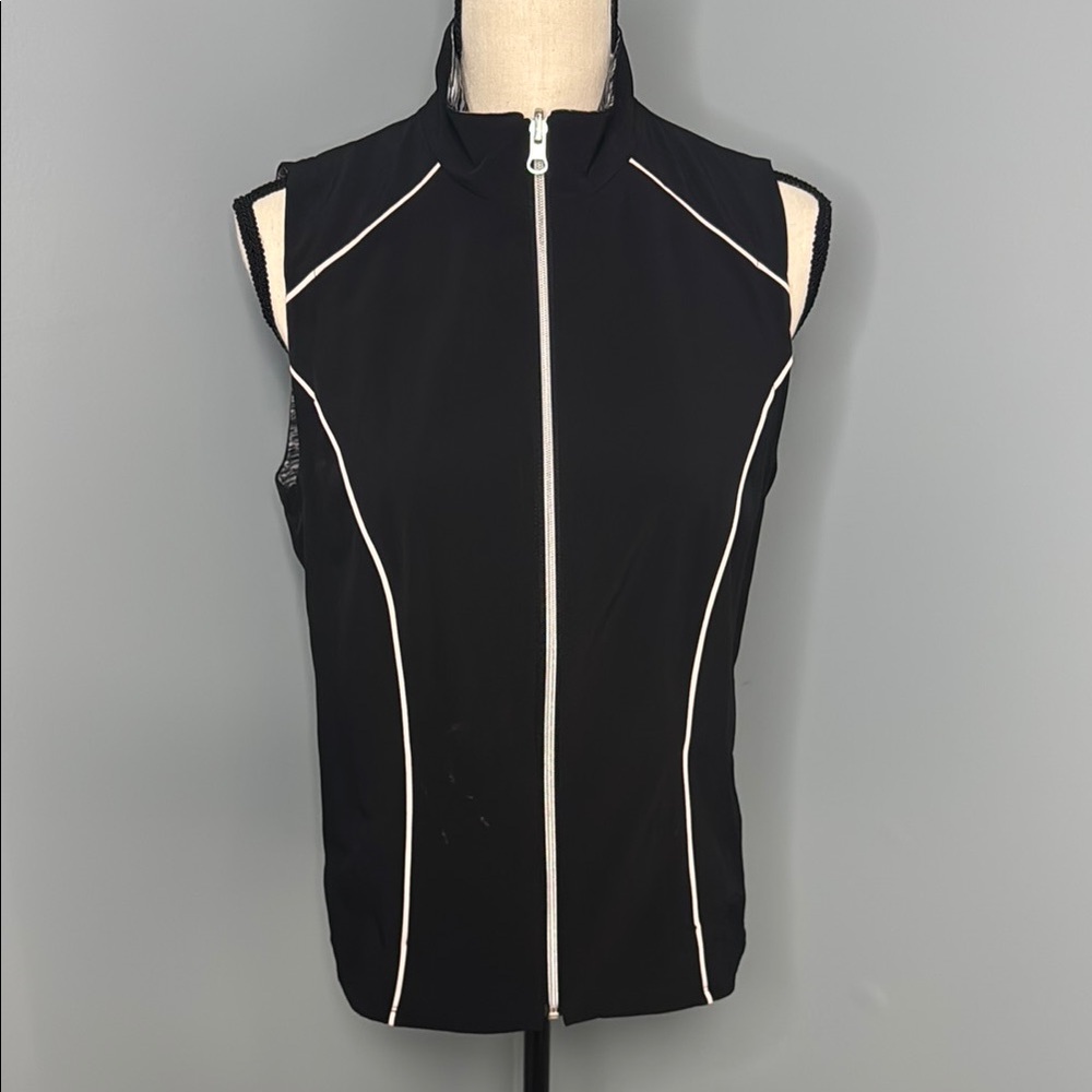 Zenergy Golf by Chico’s Women’s Black Reversible Sleeveless Zip Vest Sz 0/XS